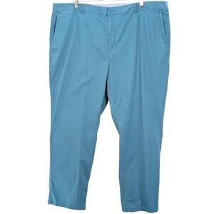 LL Bean Chino Pants High Rise Cotton Twill Coastal Spring Preppy Turquoise 24W